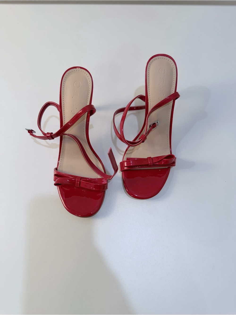 Patent Red Bow-Strap Women’s Dress Sandals